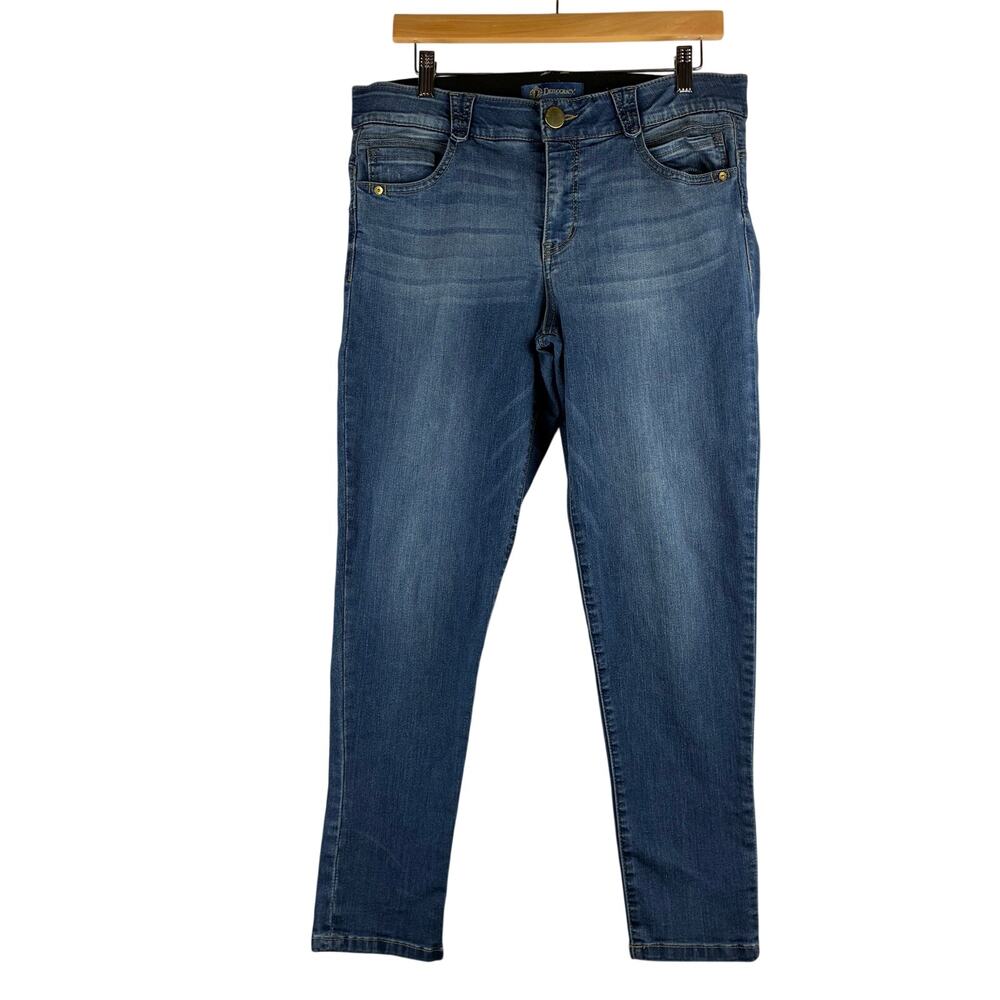 Democracy Ab Solution Technology Jeans Women's 12 Blue Dark Wash Skinny Mid Rise